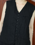 mayumi murasawa shirt_黒リネン_ベスト