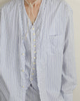 mayumi murasawa shirt_ブルーストライプ_Vシャツ