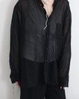 mayumi murasawa shirt_黒オーガンジー_スタンドシャツ
