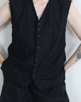 mayumi murasawa shirt_黒コットン_ベスト