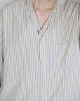 mayumi murasawa shirt_ベージュストライプ_Vシャツ
