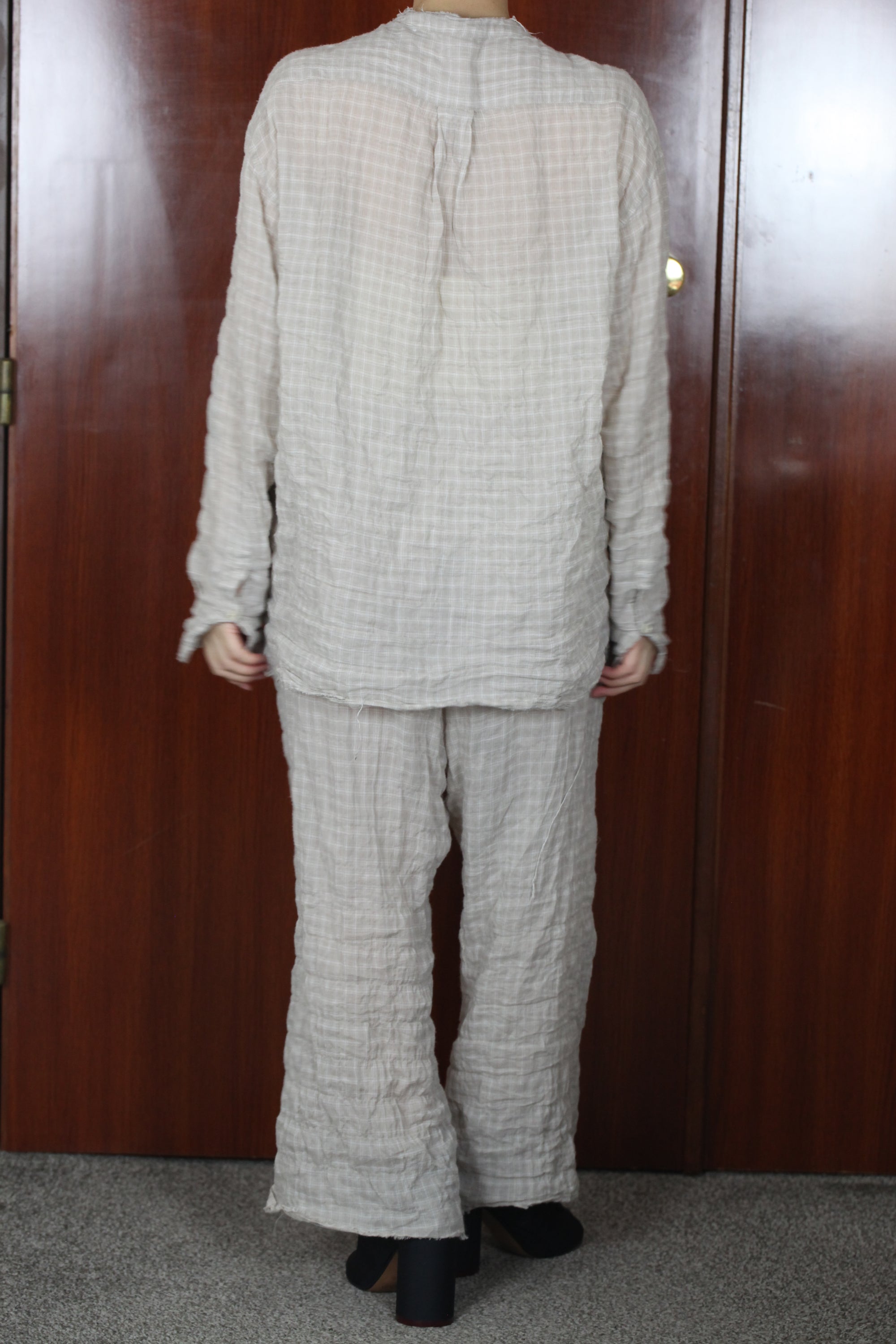 mayumi murasawa shirt_ベージュチェック_シャツ