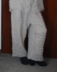 mayumi murasawa shirt_ベージュチェック_パンツ