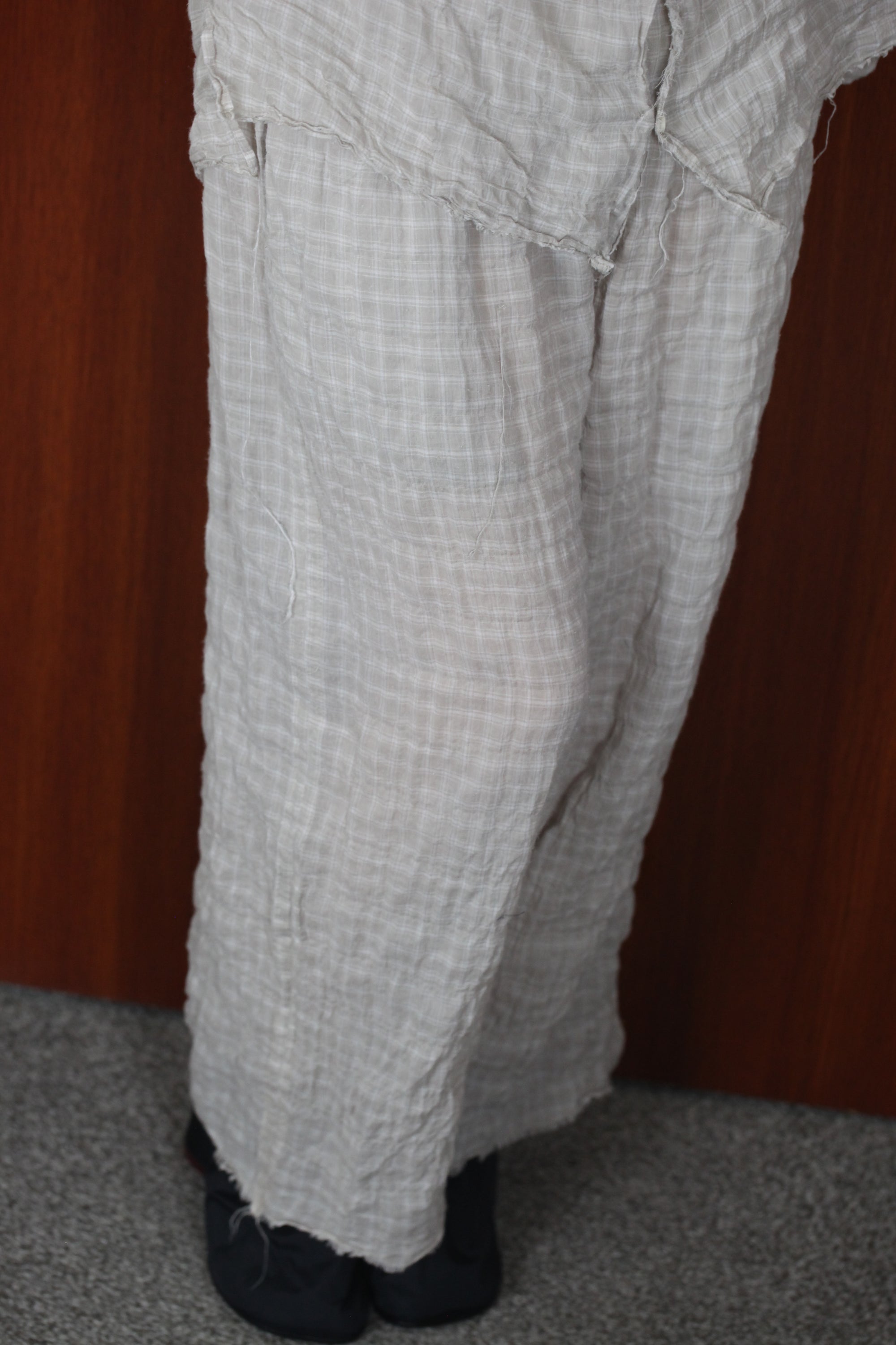 mayumi murasawa shirt_ベージュチェック_パンツ