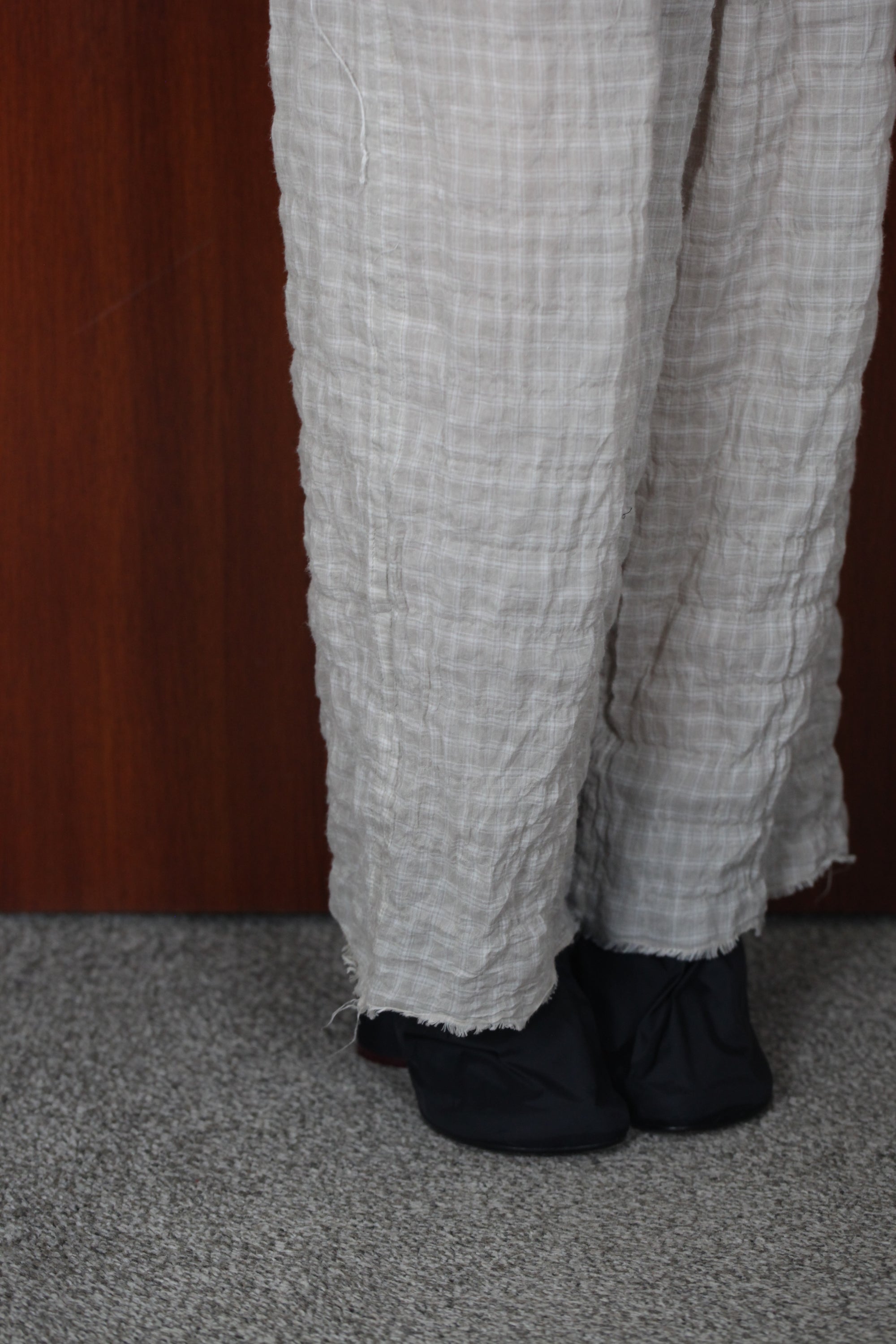 mayumi murasawa shirt_ベージュチェック_パンツ