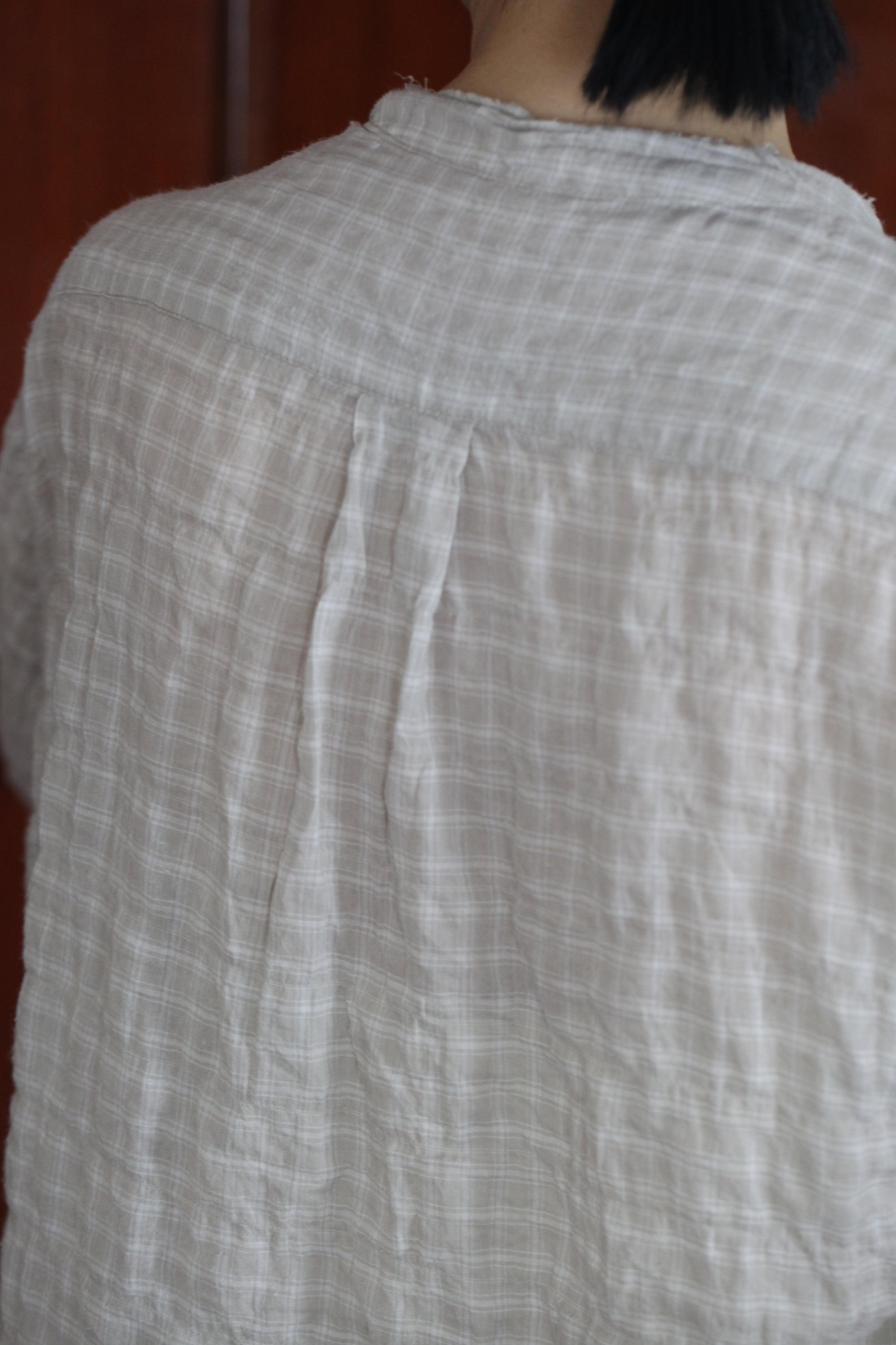 mayumi murasawa shirt_ベージュチェック_シャツ
