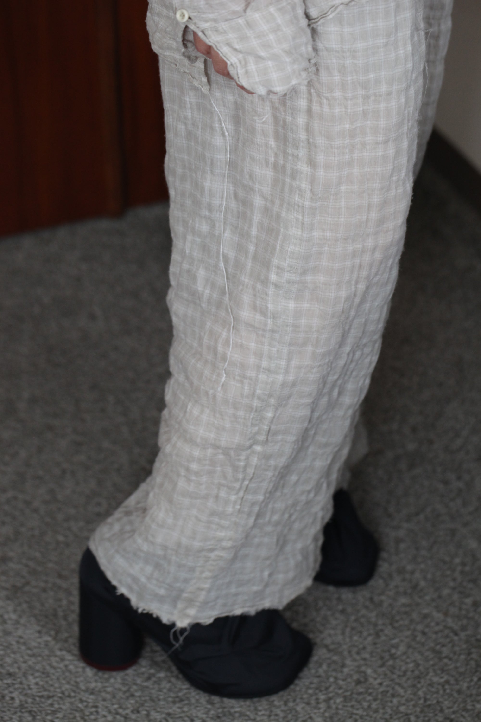 mayumi murasawa shirt_ベージュチェック_パンツ
