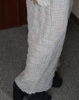 mayumi murasawa shirt_ベージュチェック_パンツ