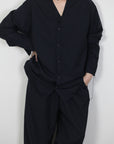 mayumi murasawa shirt_ウールネイビー _Vシャツ