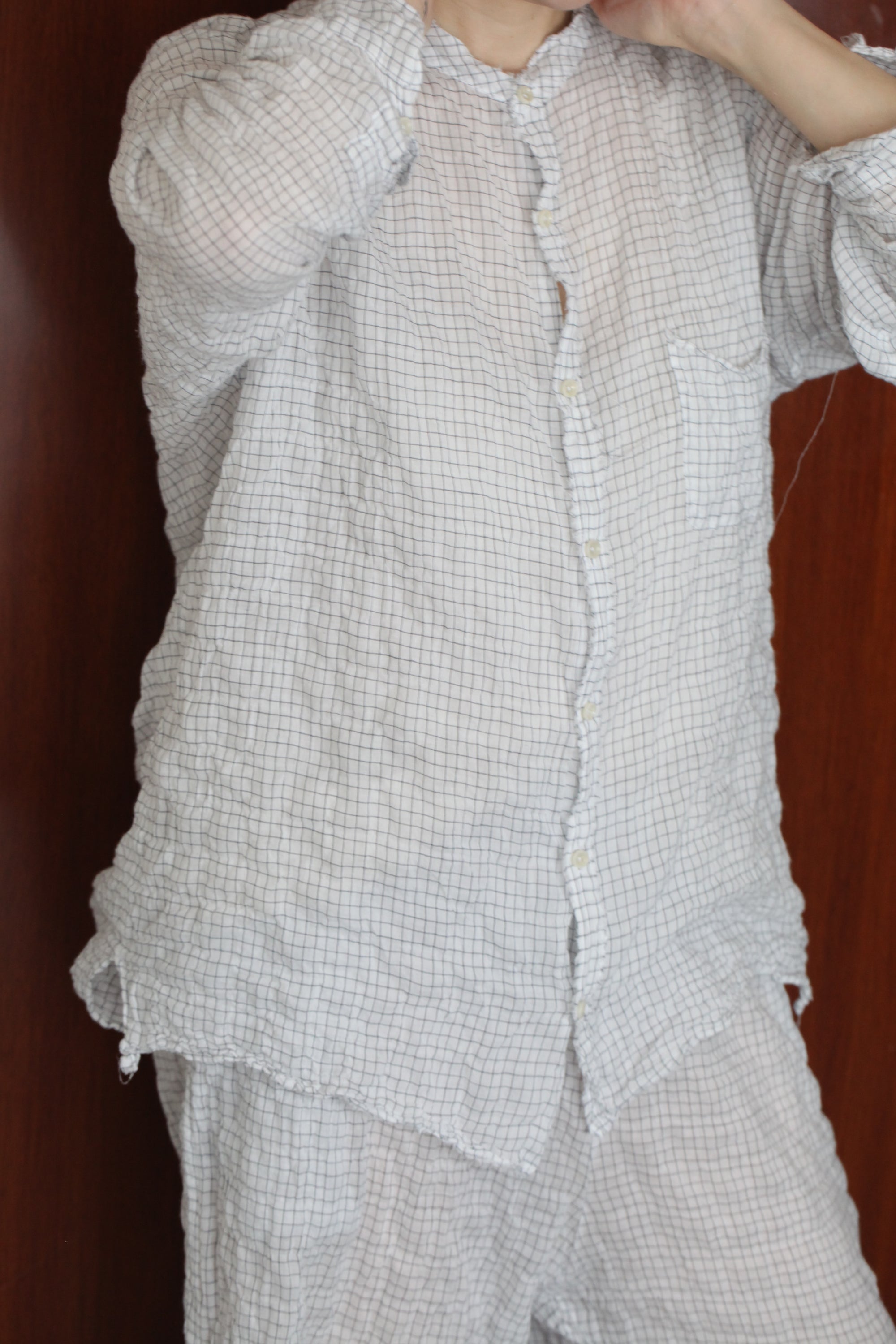 mayumi murasawa shirt_白黒チェック_シャツ