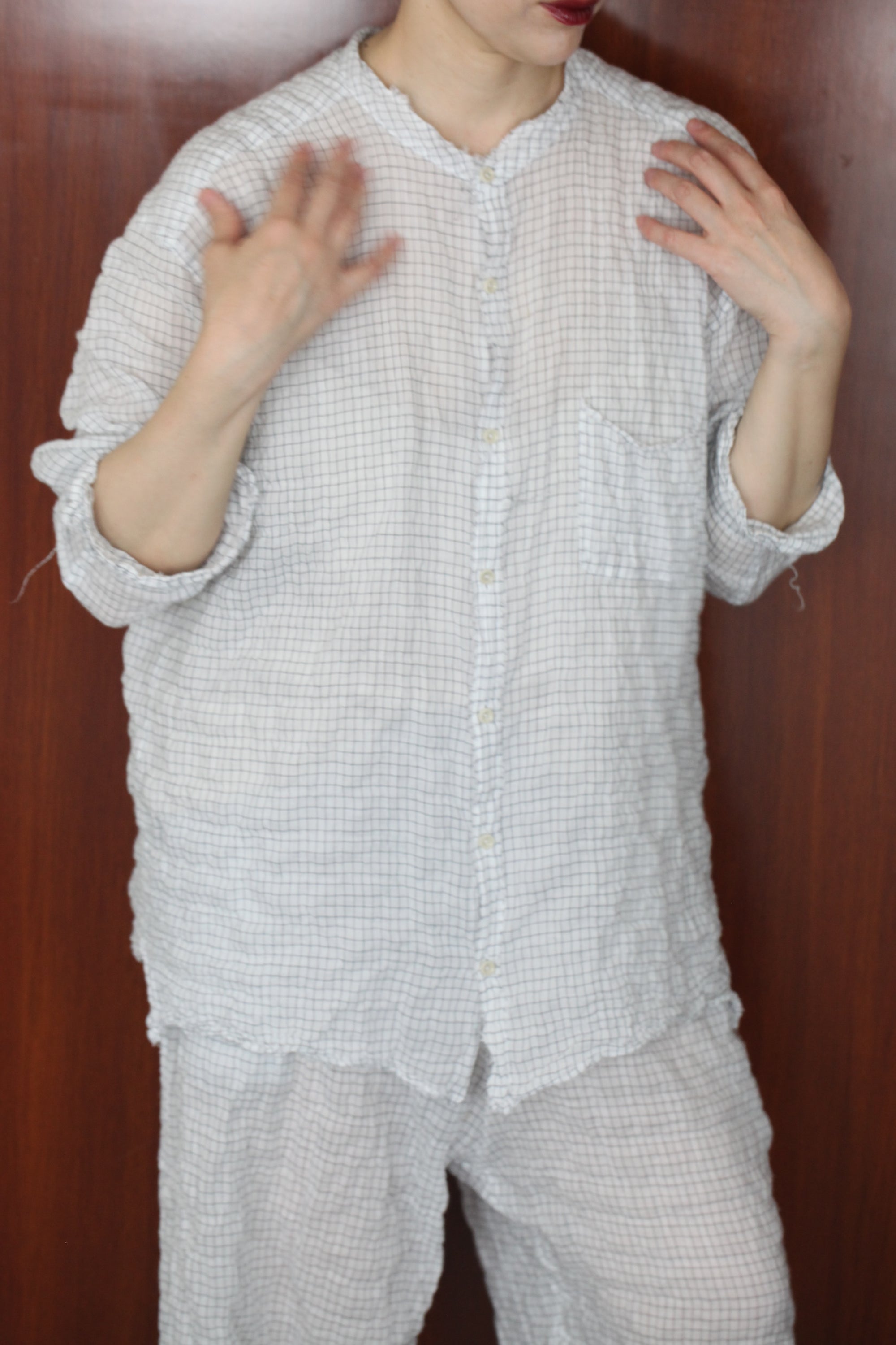 mayumi murasawa shirt_白黒チェック_シャツ