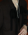 2_チェックの黒リボンジャケット