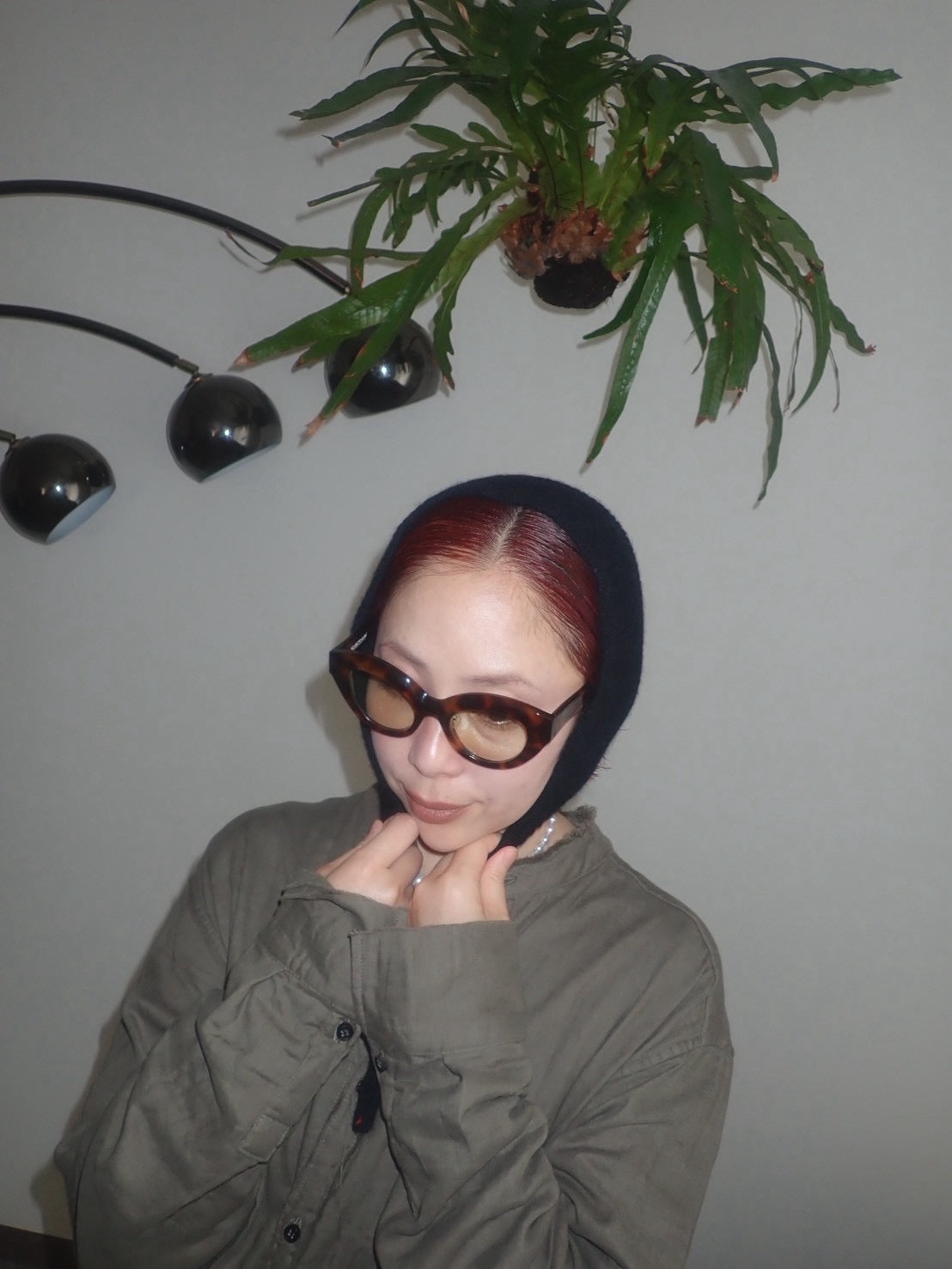 紐付きヘアバンド_黒
