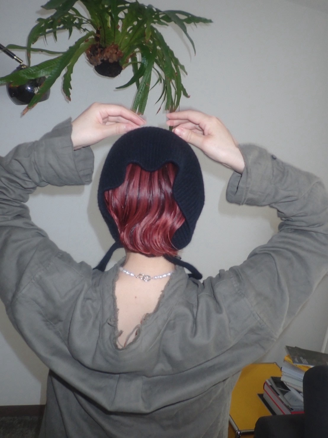 紐付きヘアバンド_黒