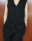 mayumi murasawa shirt_黒リネン_ベスト