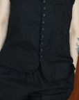 mayumi murasawa shirt_黒リネン_ベスト