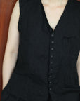 mayumi murasawa shirt_黒リネン_ベスト