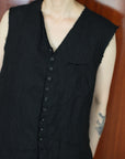 mayumi murasawa shirt_黒リネン_ベスト