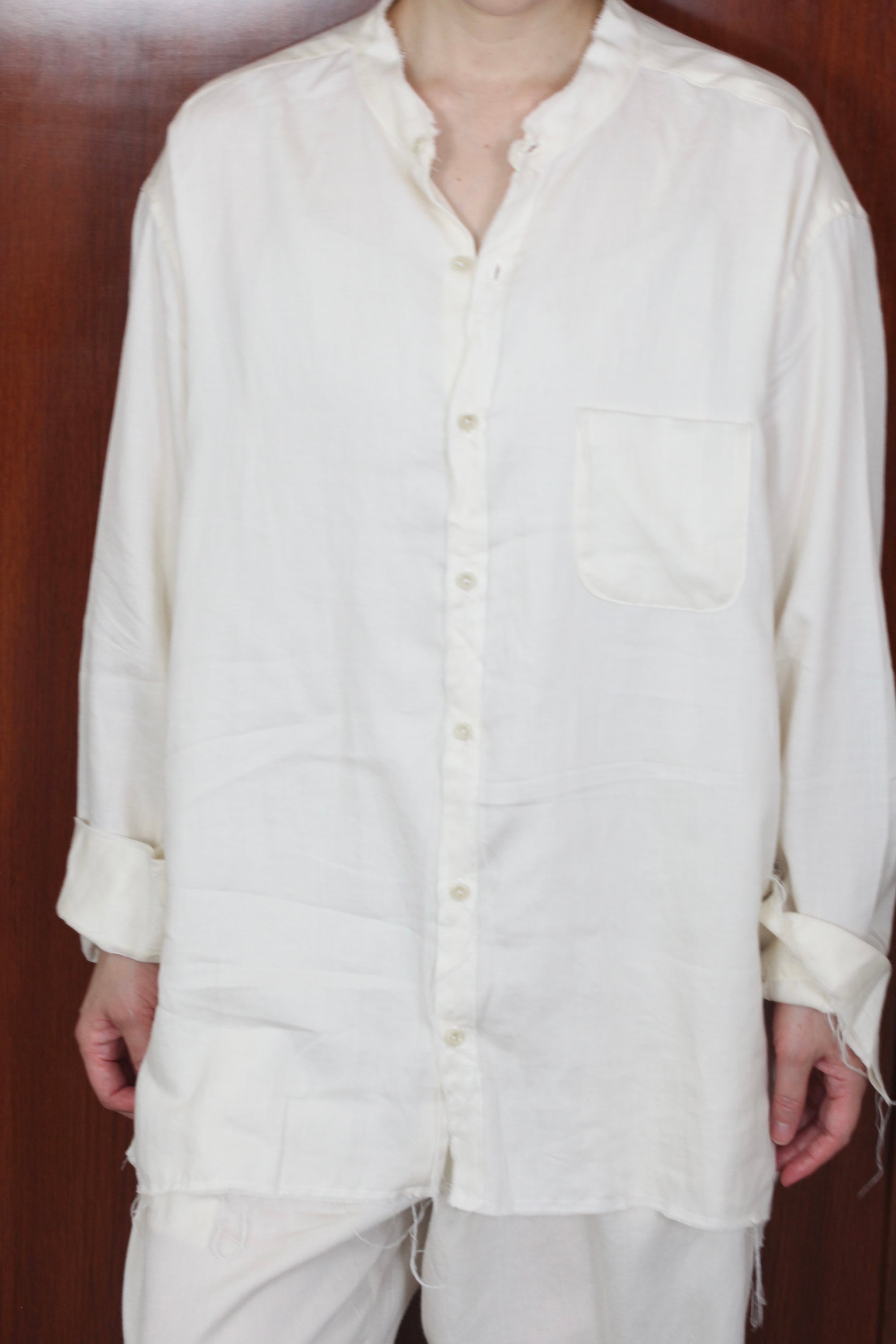 mayumi murasawa shirt_オーガニックコットン_スタンドシャツ