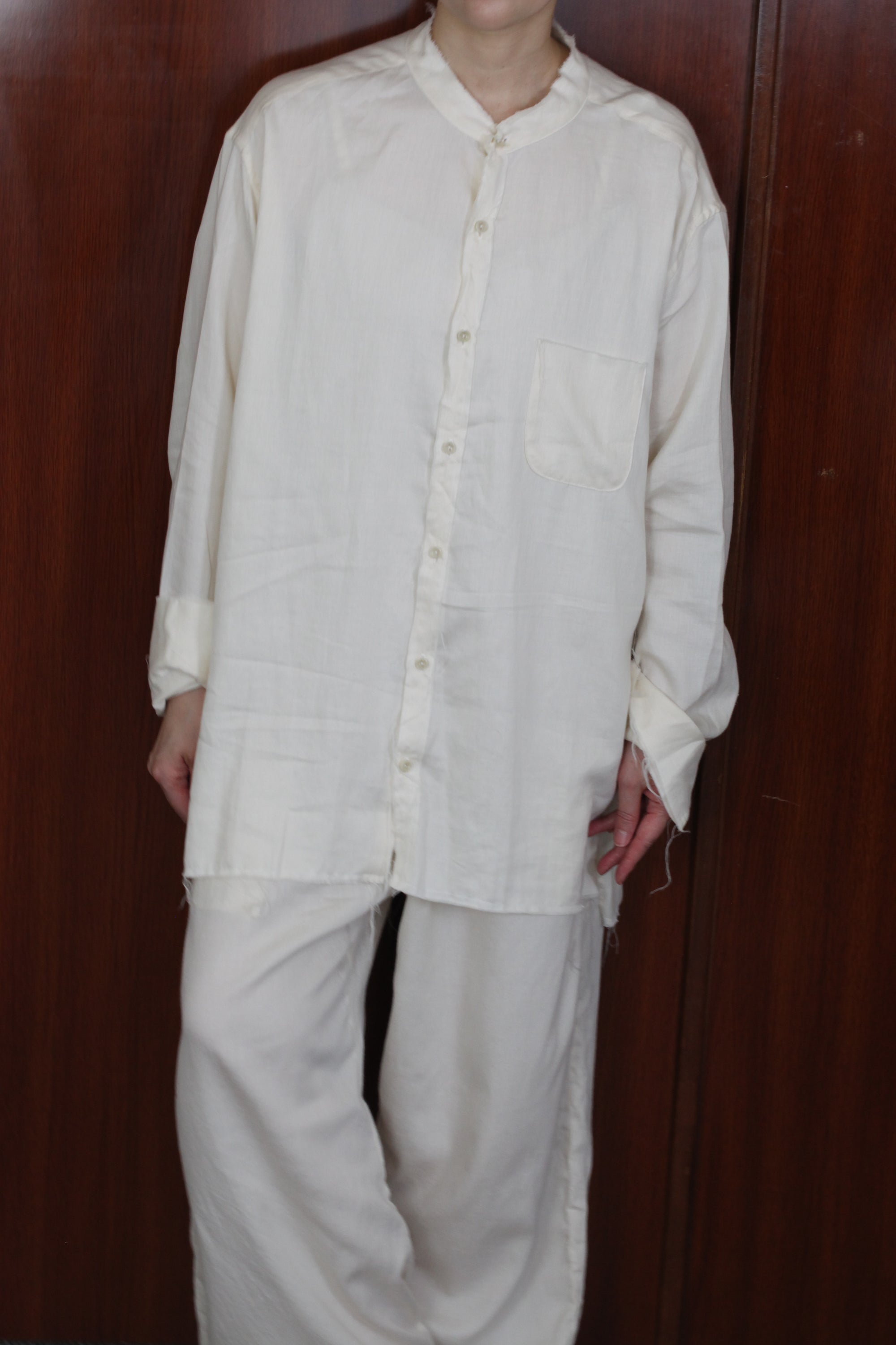 mayumi murasawa shirt_オーガニックコットン_スタンドシャツ