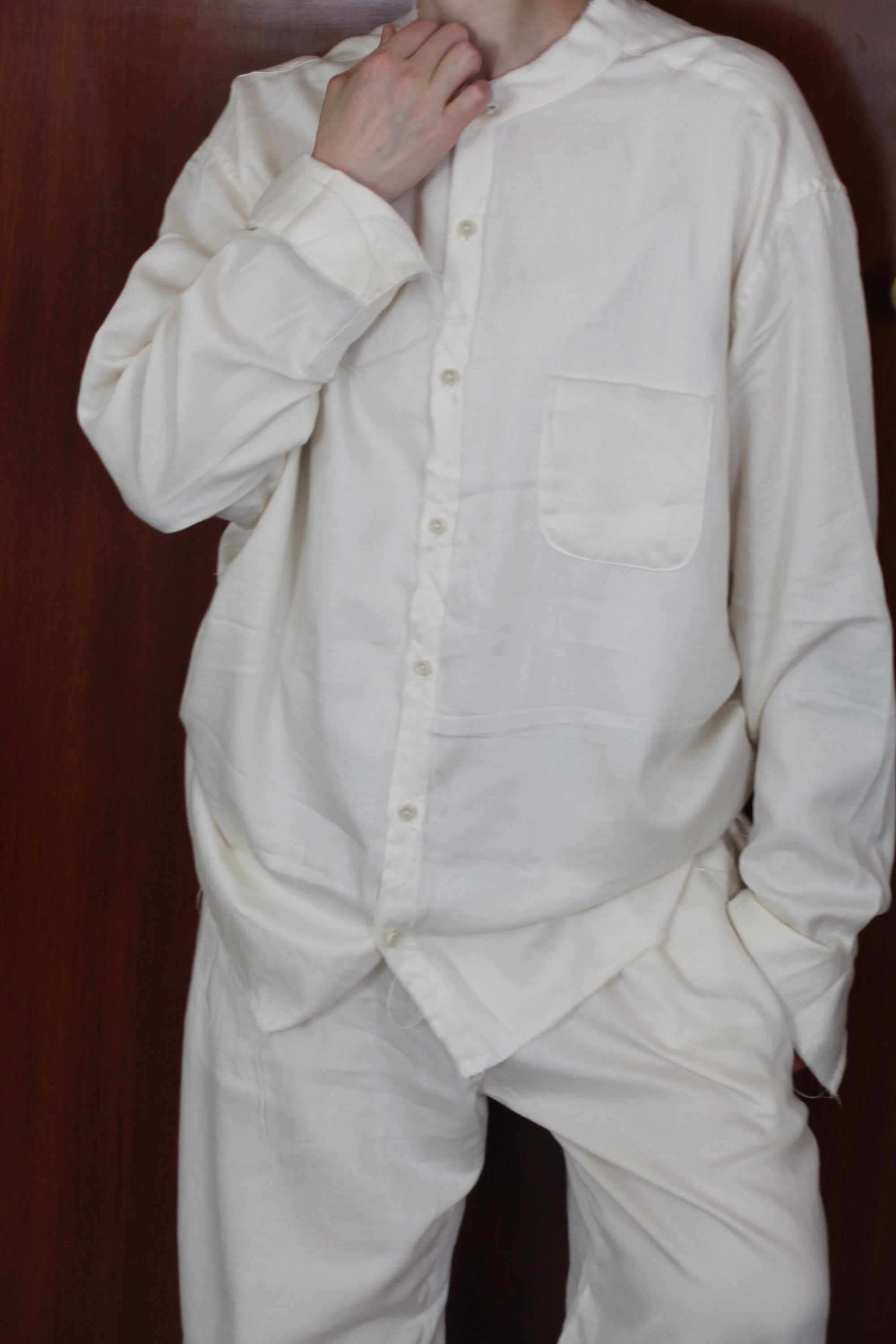 mayumi murasawa shirt_オーガニックコットン_スタンドシャツ