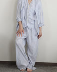 mayumi murasawa shirt_ブルーストライプ_Vシャツ