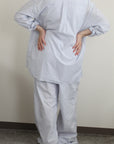 mayumi murasawa shirt_ブルーストライプ_Vシャツ