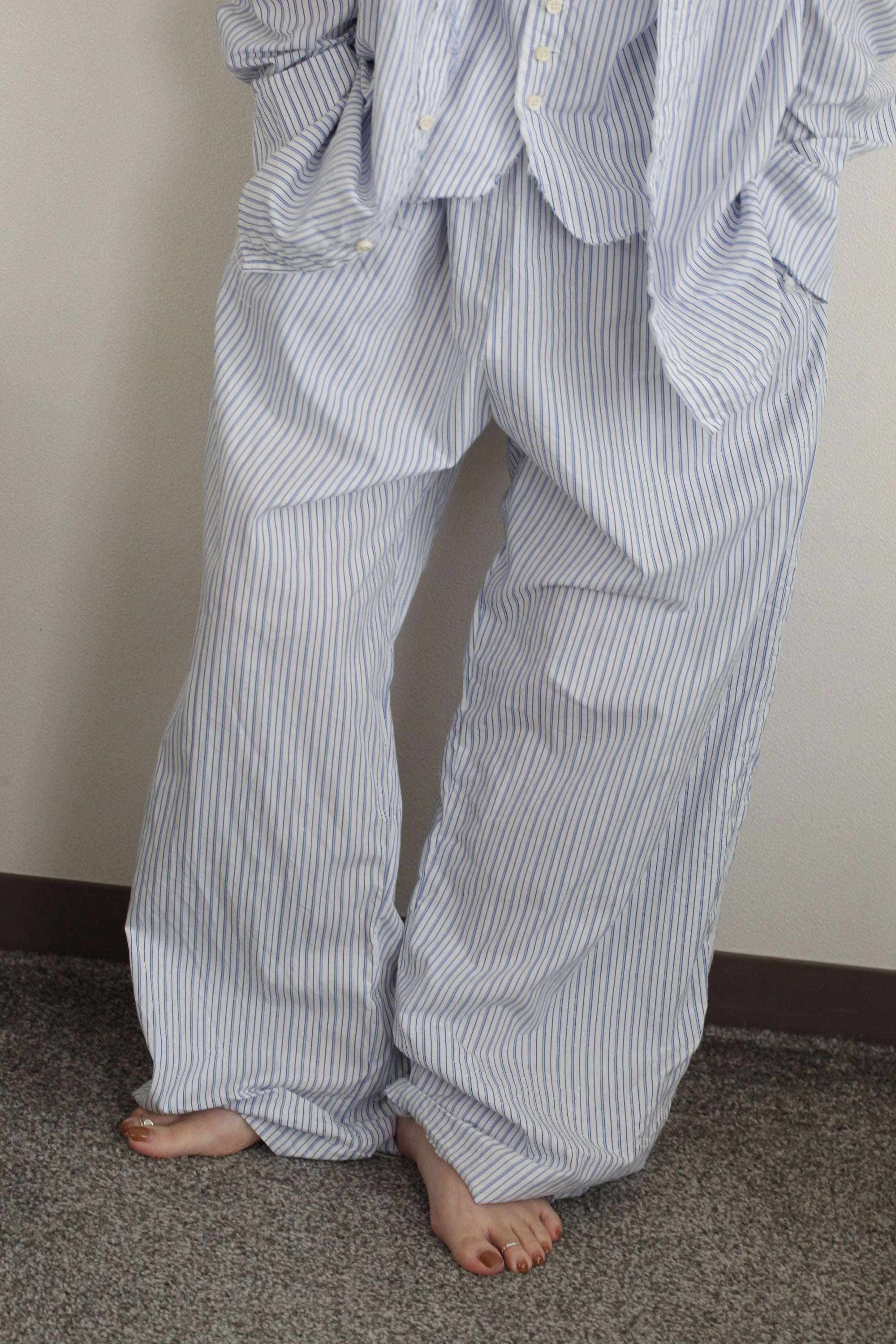 mayumi murasawa shirt_ブルーストライプ_パンツ