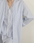 mayumi murasawa shirt_ブルーストライプ_Vシャツ