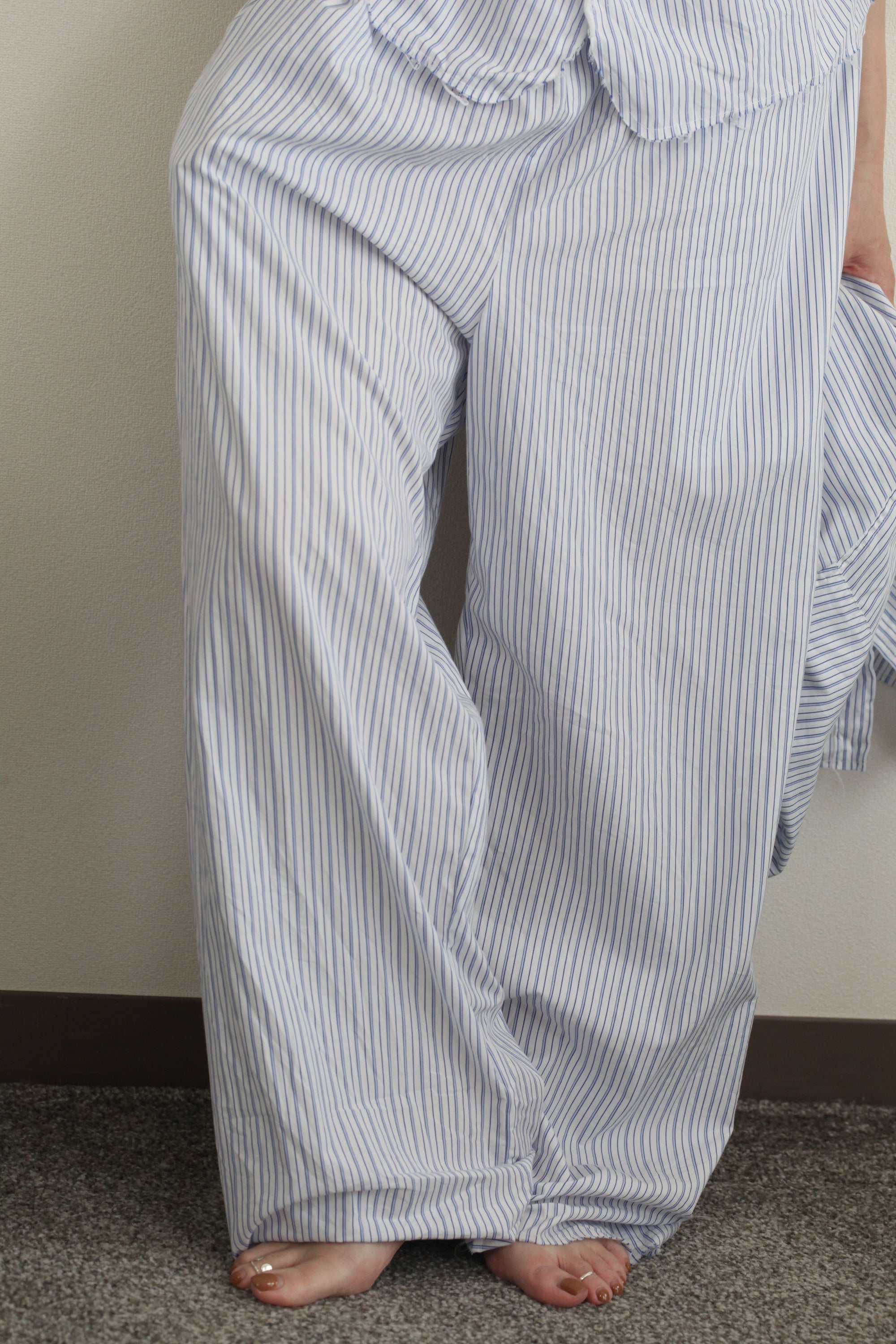 mayumi murasawa shirt_ブルーストライプ_パンツ
