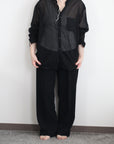 mayumi murasawa shirt_黒オーガンジー_スタンドシャツ