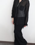 mayumi murasawa shirt_黒オーガンジー_スタンドシャツ