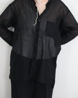 mayumi murasawa shirt_黒オーガンジー_スタンドシャツ