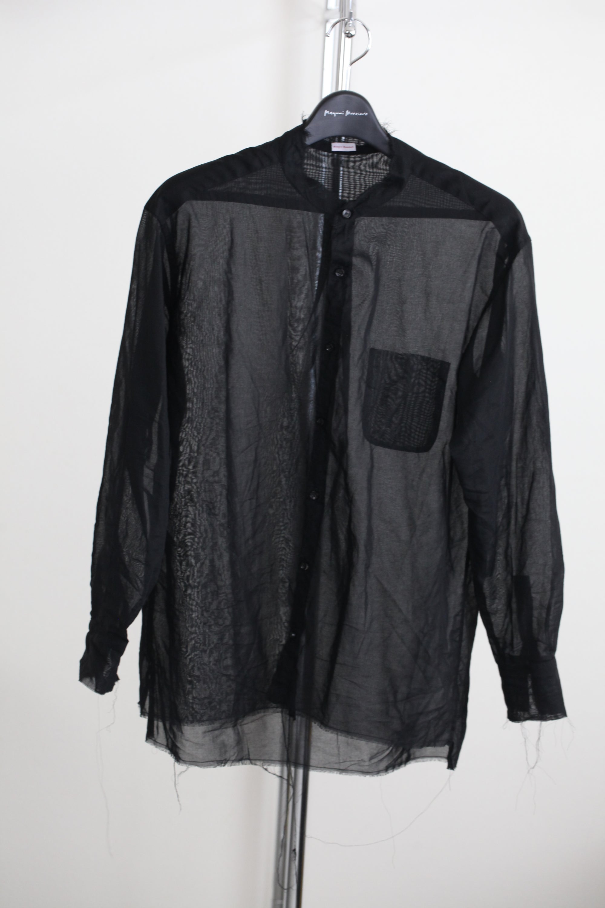 mayumi murasawa shirt_黒オーガンジー_スタンドシャツ