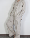 mayumi murasawa shirt_ベージュストライプ_Vシャツ