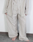 mayumi murasawa shirt_ベージュストライプ_Vシャツ