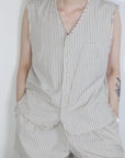 mayumi murasawa shirt_ベージュストライプ_ベスト