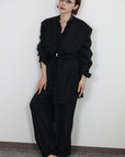mayumi murasawa shirt_ウールブラック_ガウン+ベルト