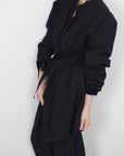 mayumi murasawa shirt_ウールブラック_ガウン+ベルト