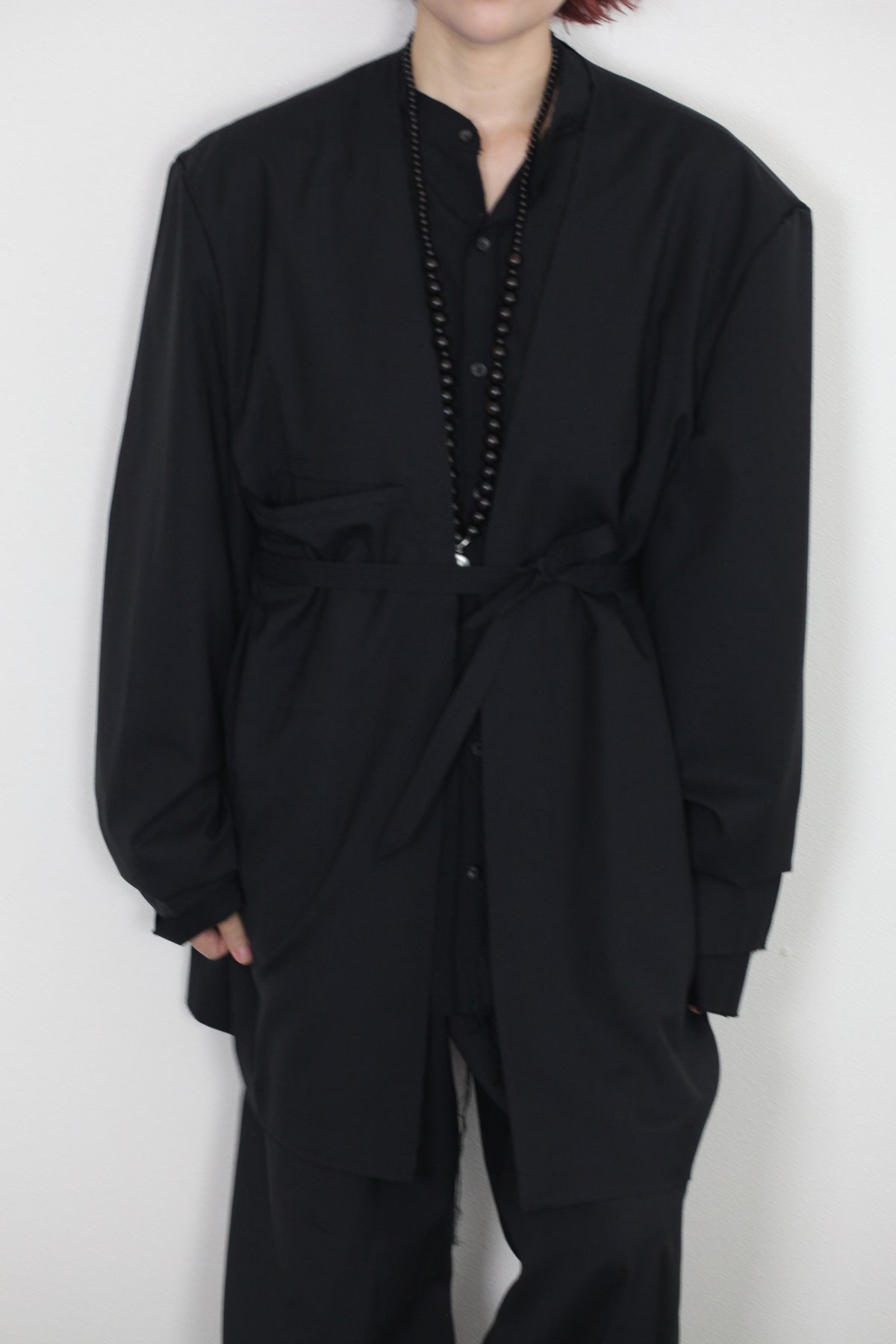 mayumi murasawa shirt_ウールブラック_ガウン+ベルト