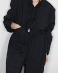 mayumi murasawa shirt_ウールブラック_ガウン+ベルト