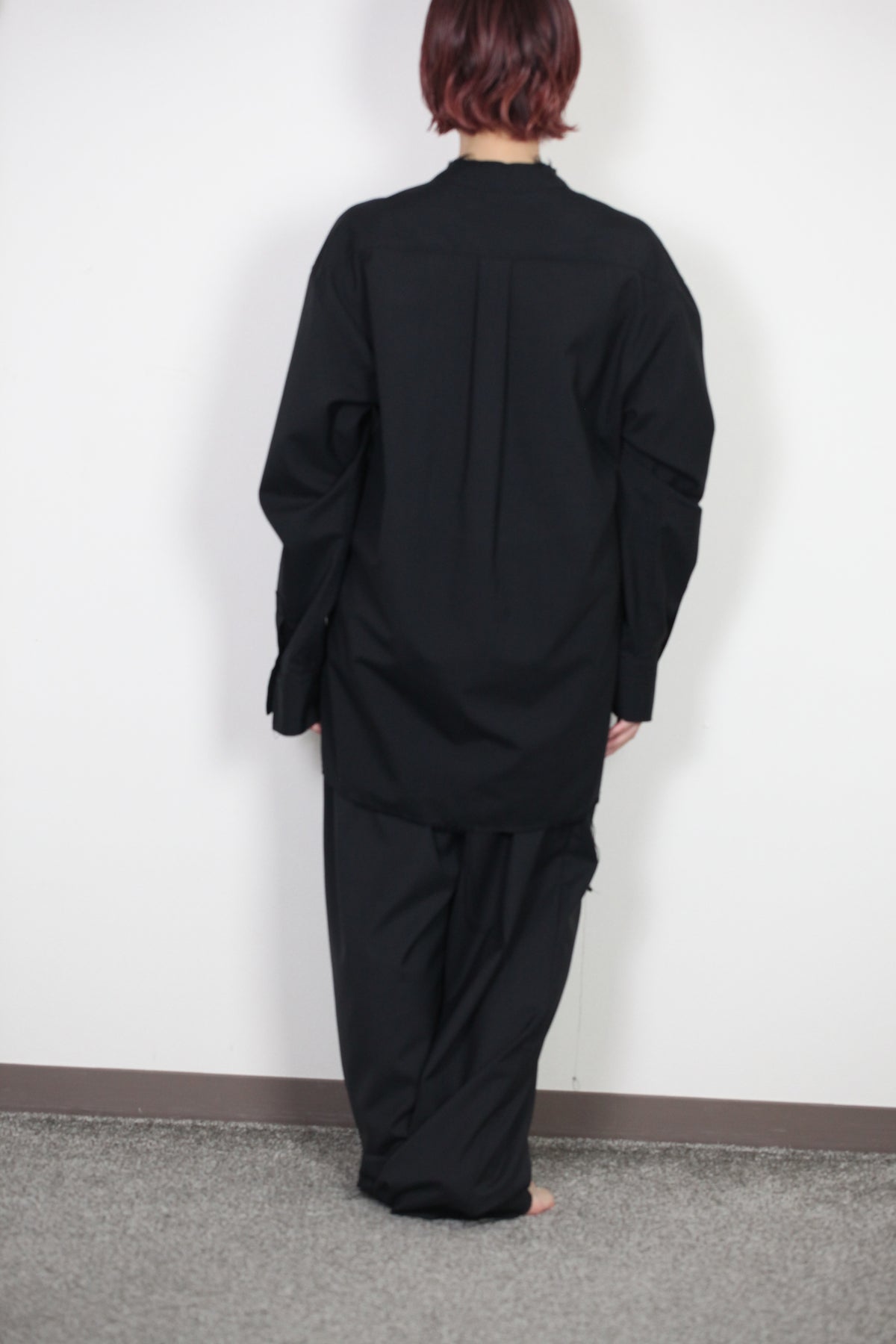 mayumi murasawa shirt_ウールブラック_スタンドシャツ