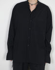mayumi murasawa shirt_ウールブラック_スタンドシャツ