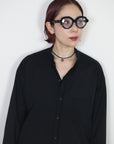 mayumi murasawa shirt_ウールブラック_スタンドシャツ