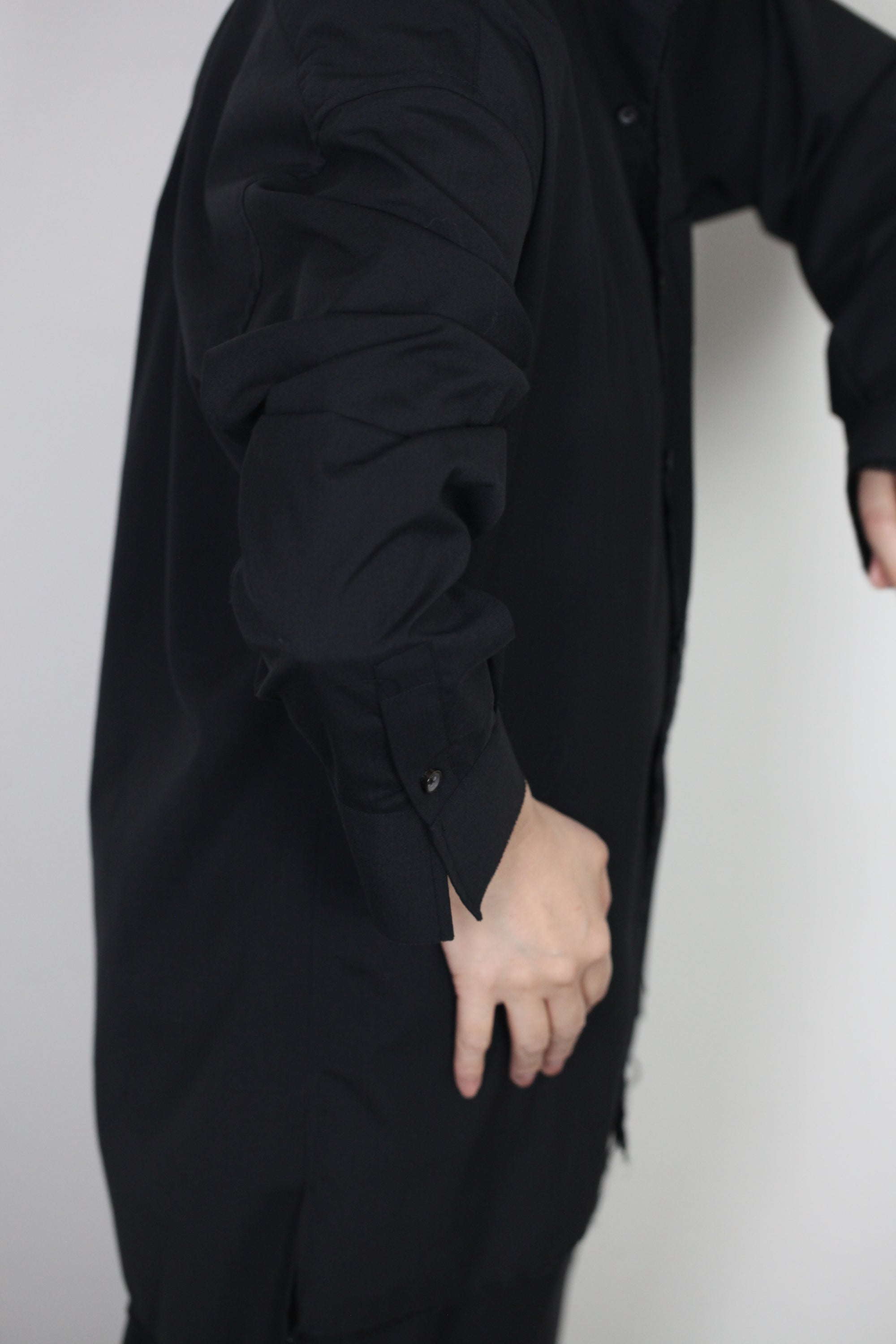 mayumi murasawa shirt_ウールブラック_スタンドシャツ