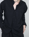 mayumi murasawa shirt_ウールブラック_スタンドシャツ