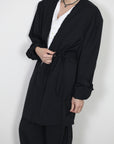 mayumi murasawa shirt_ウールブラック_ガウン+ベルト