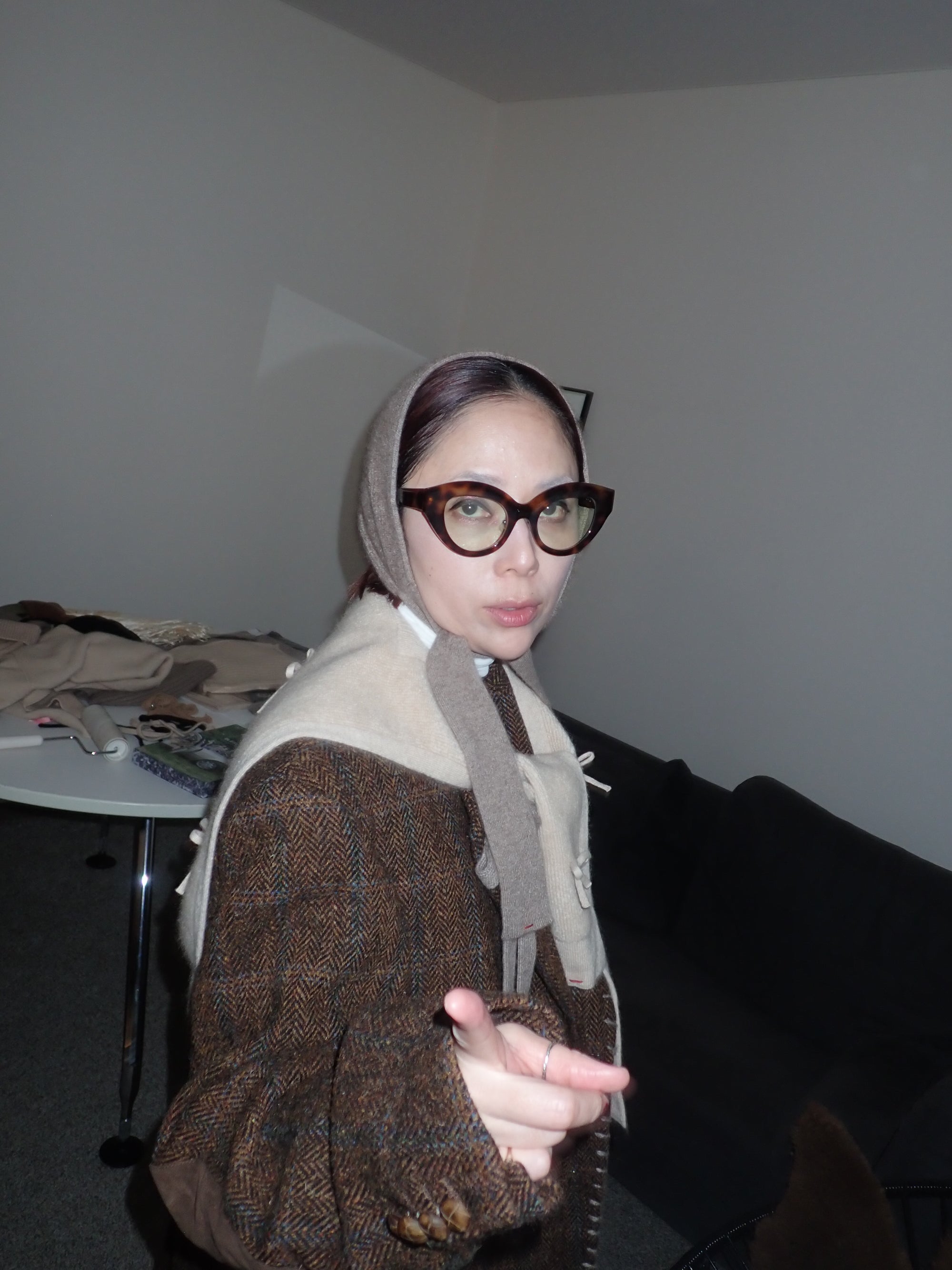 紐付きヘアバンド_パイル