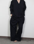 mayumi murasawa shirt_ウールネイビー _Vシャツ