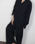 mayumi murasawa shirt_ウールネイビー _Vシャツ